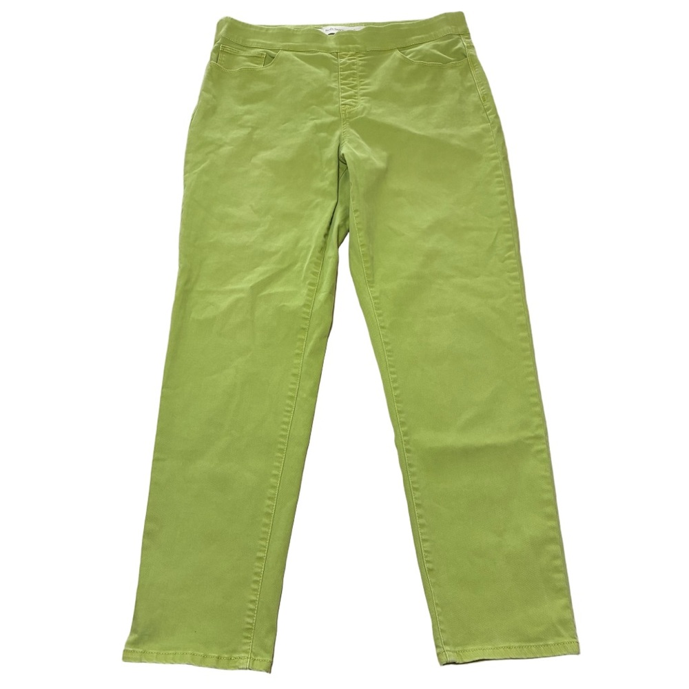 Soft Surroundings The Ultimate Denim Pull On Crop Pants Women’s L Lime High Rise